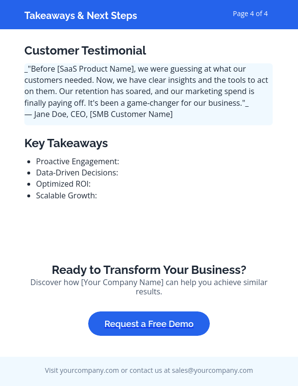 SaaS SMB Retention & ROI Case Study